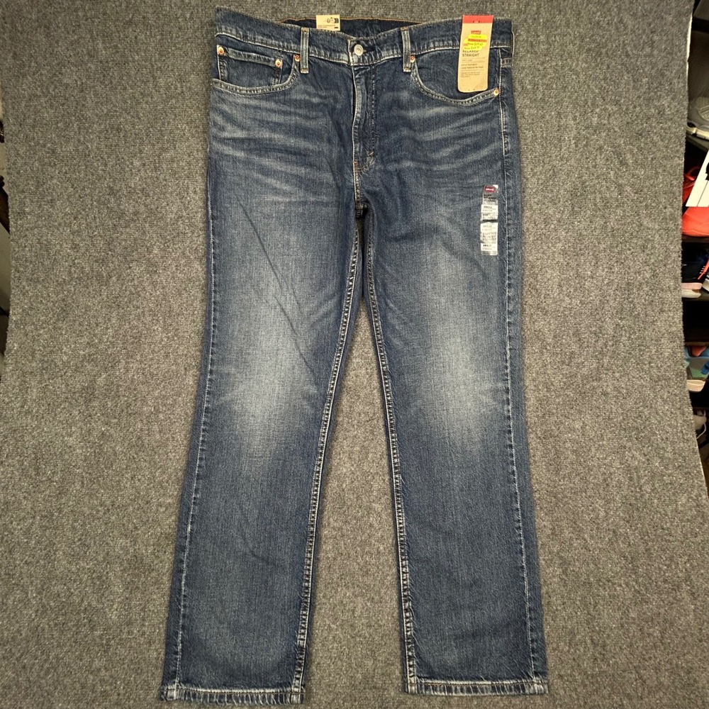 Levi's 559 Relaxed Straight Jeans Men 38x32 Blue Medium Wash Stretch Denim Pants